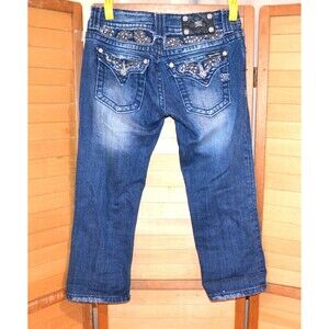 Vintage Y2K Low Cut Denim Statement Rock Star with Glam Flattering Miss Me